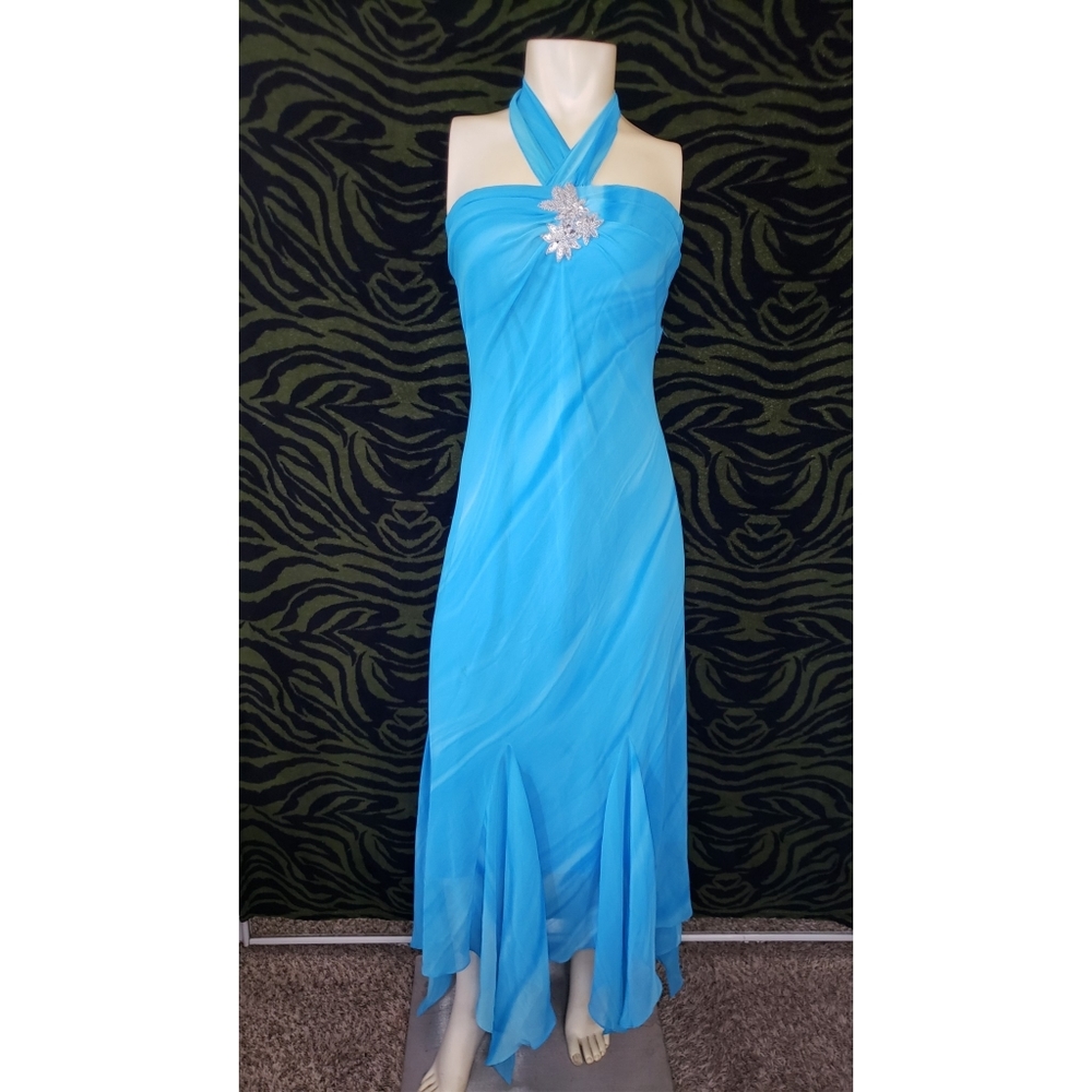 Formal marbled print halter dress size 9/10